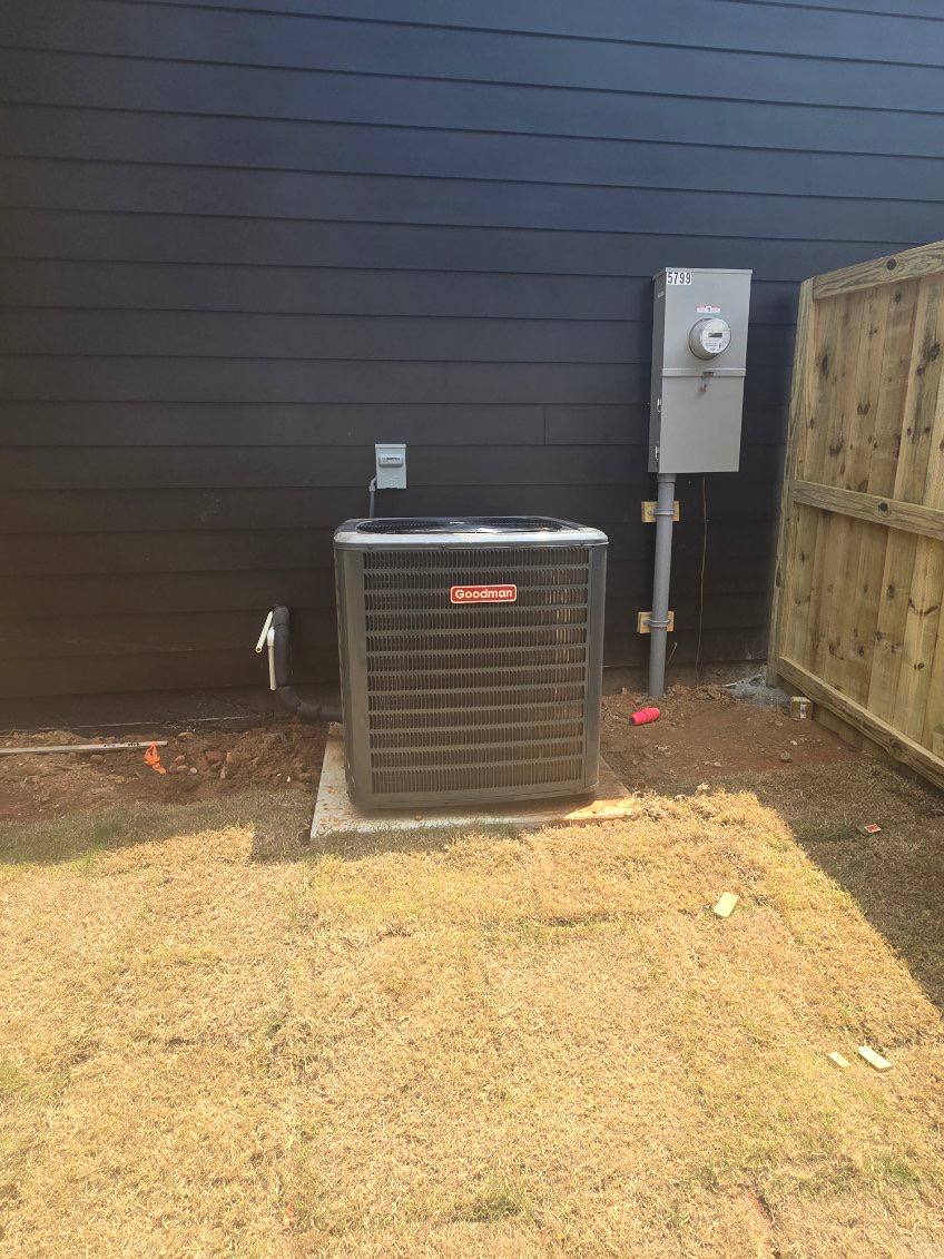 Goodman outdoor condenser installation